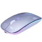 Ultra-thin LED Colorful Lights Rechargeable Mouse Mini Wireless Mute USB Optical Ergonomic Gaming Mice Notebook Computer