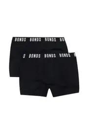 [Bonds] Bonds Boys Super Stretchies Trunk 2 Pack in Black Size: 14/16 14/16 Black