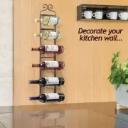 Towel Rack & Wine Rack Bronze Wall Wine Rack Mounted Wine Rack Fits Up 6 Levels