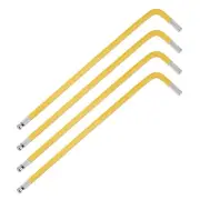 4Pcs Ball End Hex Key Wrench, 4mm l Shape Extra Long S2 Steel Repair [Yellow]