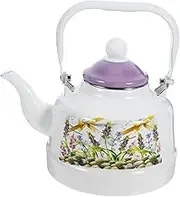 ABOOFAN Thickened Enamel Tea Kettle Retro Stovetop Water Heating Kettle with Handle Capacity for Family Gatherings Stylish Design Easy to Clean Temperature Resistant Enamel Material