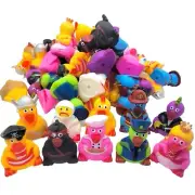 2" Rubber Screaming Chicken Assortment (25 Pack) Ninja, Rock Star, and More!