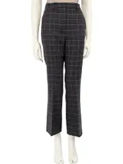 Weekend Max Mara Grey Wool Checkered Trousers