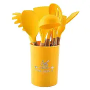 11 Pcs Colorful Kitchen Silicone Heat Resistant Cookware Spoon Shovel Set-In Stock Yellow
