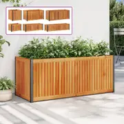Garden Planter Flower Box Raised Bed Patio Solid Wood Acacia and Steel vidaXL