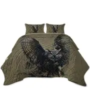 Cool Art Owl Painted on Concrete Coverlet