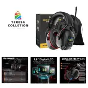 Bluetooth 5.4 Hearing Protection AM FM Radio Headphones with Digital Display,...