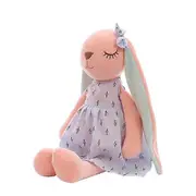 35cm Soft Plush Rabbit Toy With Bow - Cuddly Stuffed Animal For Baby Sleep Aid