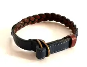 Armani Exchange AIX G6NK238 Leather Cuff Bracelet Blue/Brown BNWT