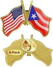 [MIDLE] 6/12/50/100 Pack-American Puerto Rico Flag Lapel Pins Friendship Bulk -1.5”, 40x30mm, Metal, no gemstone
