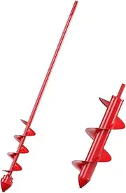 Fixm Auger Drill Bit for Planting Garden Auger Spiral Drill Bulb Digger Planter Tool for Sand/Wet/Dry Soil, 3.14 * 9.84 inches and 1.57 * 17.71 inches
