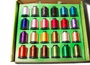 24 Cone Set 100% Polyester Embroidery Thread 1000m Spools 40wt in a sturdy box