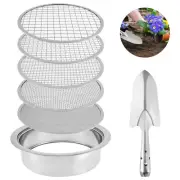 Soil Sieve with 9.45" Diameter 5 Grid Sizes 1/3/6/9/12mm Meshes Riddle Sieve