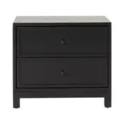 Avalon Small 2 Drawer Bedside Black