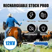45CM Cattle Prodder Stock Prod 12KV Electric Shock Flexi Rechargeable Led Torch