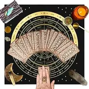 Tarot Fabric for Reading, Tarot Card Fabric | Square Table Games Mat,Velvet Table Game Mat, Witch Tarot Delicate Fabric for Spreading Divination