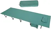 koolsoo Foldable Camping Cot Sleeping Cot Sturdy with Carry Bag Single Outdoor Bed Camp Bed for Hiking Home Backpacking Adults Travel, Green