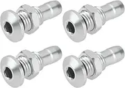 SING F LTD Pack of 4 RC Boat Water Nipple M8 Hose Nozzle Replacement Part Aluminum Alloy Outlet Nozzle Water Valve Suitable for RC Boat DIY Connecting methanol Ship Water Cooling System, Silver