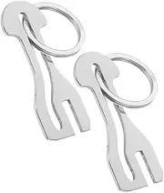 Operitacx 2 Pcs Shopping Trolley Token, Alloy Key Ring Quarter Holder Keychain for Grocery Shopping Cart