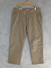 NWT Coleman Mens 38 x 32 Fleece Lined Canvas Work Pants utility stretch brown