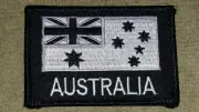 FLAG PATCH AUSTRALIAN NAVY ENSIGN BLACK TAC SUBDUED - NEW MADE HOOK-LOOP