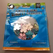 Crafter's Square JEWELS & GEMS 32 Pieces Glue-on 7/8" Flowers Crafting Crafts