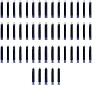 DaXuTech Fountain Pen Ink, 50 Pieces Dark Blue Ink Refill Cartridges with 3.4 mm Bore Diameter for Office, School, Student Writing Stationery Supplies