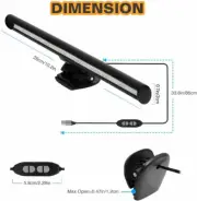 Portable Laptop Monitor Eye Caring LED Task Light Bar Clip On with USB Powered