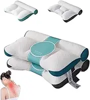 Hicalys Pillow, Hicalys Ergonomic Pillow, 2025 Version Ergonomic Pillow The Ultimate Neck Support, for Neck Support, Suitable for All Sleeping Positions (Green+Black)
