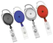 10 CARABINER RETRACTABLE ID BADGE HOLDER - FREE SHIPPING