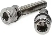 2/10pcs M6 M8 M10 Length 10-60mm 304 Stainless Steel Hexagon Hex Socket Cap Head Screw Bolt with Spring Washer Gasket Combination(16mm,2pcs M8)