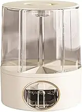 Folpus Rice Storage Container Grain Dispenser 6 Dividing 360° Rotating Transparent Dry Food Storage Container for Candy Barley Home