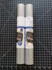 2 Roll Bundle - Silver Glitter Iron On Vinyl Craft HTV 12 x 24 inches per roll