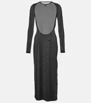 [Courreges] Courrèges Open-back jersey midi dress AU 14 black