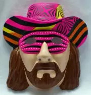WWF Macho Man Randy Savage Vintage Halloween Costume Mask Rubies 1991 WWE Wrestl