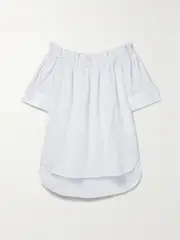 [Adam Lippes] Adam Lippes - Off-the-shoulder Broderie Anglaise Cotton Blouse - White - small small White