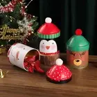 Tinplate Christmas Candy Storage Box Christmas Biscuits Cookie Jar for Kids