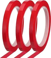 uxcell Whiteboard Tape 8mm x 66m Pinstripe Graphic Chart Line Grid Marking Tapes for Classroom Office Dry Erase Board Art, Red, Pack of 3