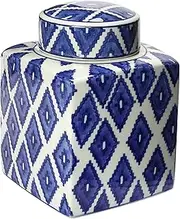 [Creative Co-Op] Decorative Stoneware Ginger Jar, Blue and White