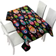 Multi Colored Matryoshka Russian Doll Tablecloth