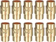 uxcell 10pcs Leather Cord End Clasp 7mm Hole Magnetic Cord End Caps Closures Leather Bracelet Buckle for Jewelry Making DIY Supplies Crafts, Rose Gold