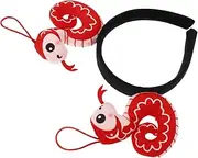 [Minkissy] Snake Headband Cartoon New Year Hairband Dress up Headband Snake Hair Accessories Lightweight Festive Headband Fun Snake Headdress Fun Festive Accessory Cloth Hairband Red Plush
