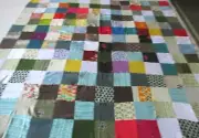 Machine sewing handmade cotton patchwork size 54 x 56" quilt top