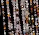 4MM PARTY MIXED GEMSTONE FACETED ROUND 4MM LOOSE BEADS 15.5inch