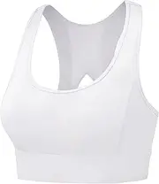 [Generic] Women's High Impact Sports Bra Breathable Mesh Racerback Padded Yoga Bras Quick-Drying Shockproof Push Up Workout Tank Training Running Fitness Vest