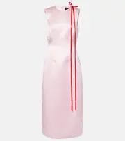 [Simone Rocha] Simone Rocha Bow-detail satin midi dress AU 10 pink