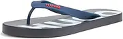 [HUGO] Men's Bold Logo Denim Print Flip Flops