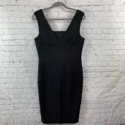 NWT SABA Black Selena Sleeveless Low V Dress- Size 12