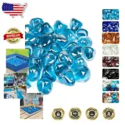Caribbean Blue Fire Glass Diamonds - 20lb High Luster for Fire Pits & Fireplaces