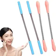 4pcs Spring Facial Hair Remover, Stainless Steel Spring Epilator, Hair Removal Epilator Tool, Epilator Home Plastic Handles for Women Chin Cheek Mustache Upper Lip Neck